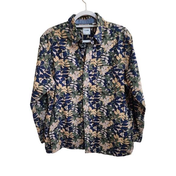 Men's ROWM Long-Sleeved Floral Button Down Shirt Size L - Picture 1 of 4